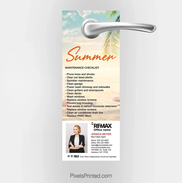 REMAX real estate summer maintenance door hangers PixelsPrinted