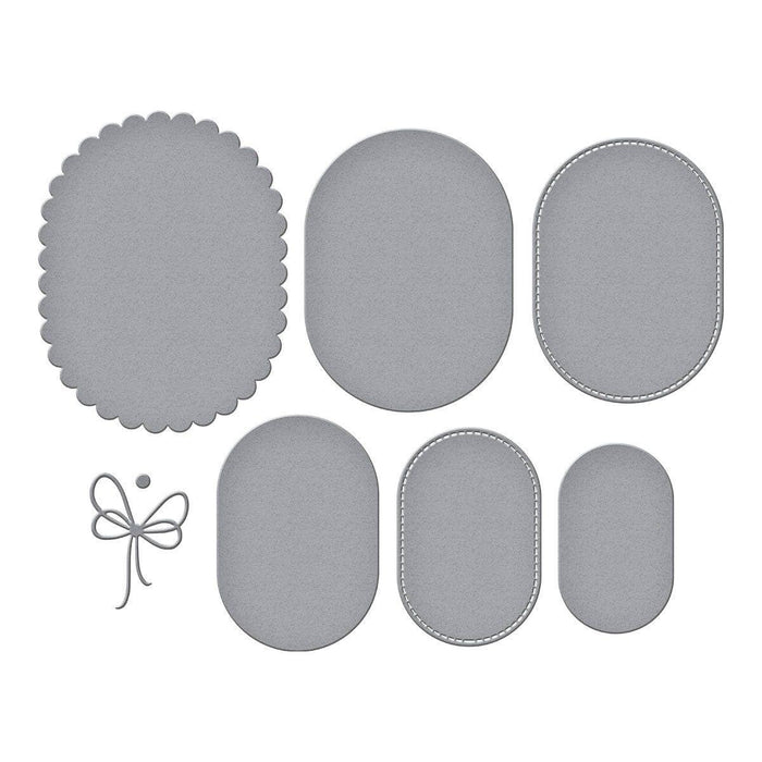 Scallop and Stitched Edge Ovals Etched Dies by Lisa Horton