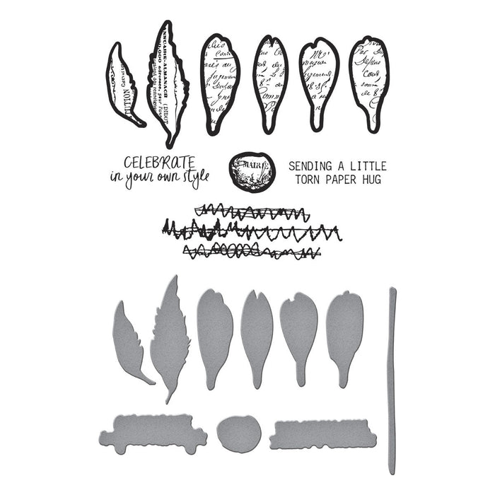 Sculpted Scripted Floral Clear Stamp & Die Set