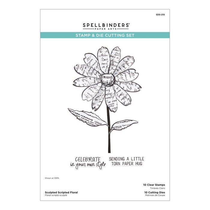 Sculpted Scripted Floral Clear Stamp & Die Set