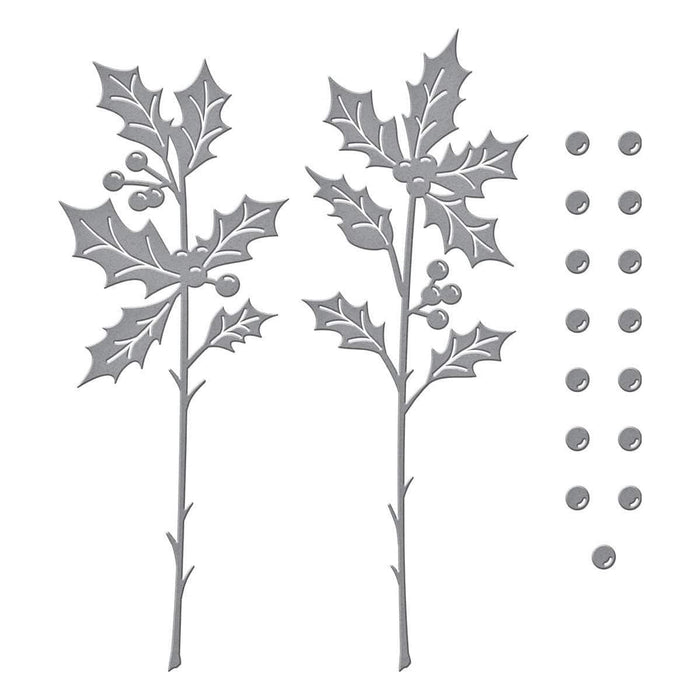 Sealed Holly Sprigs Etched Dies from Sealed for the Holidays Collection