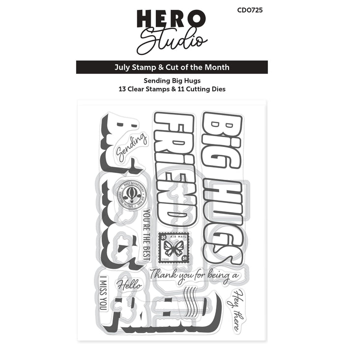 Sending Big Hugs Stamp & Cut Set of the Month - July 2025
