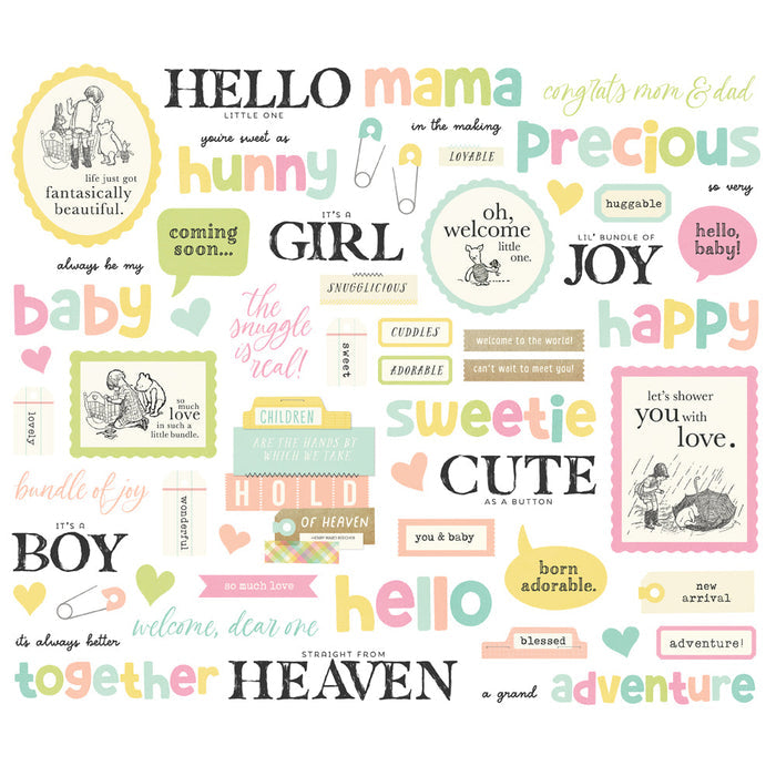 Simple Stories Say Cheese Classic Pooh Baby Sentiment Bits & Pieces