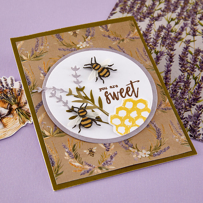 Simple Vintage Lavender Fields Hexagons Etched Dies with Simple Stories