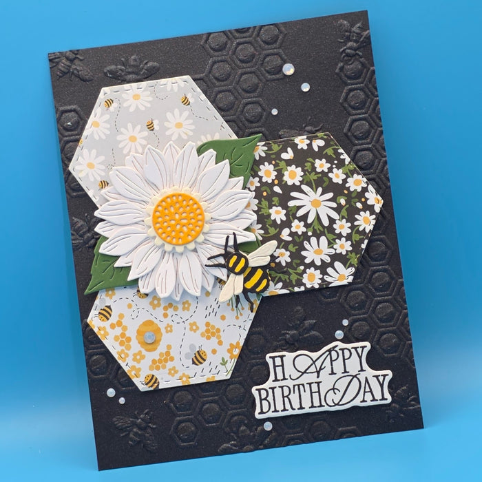 Simple Vintage Lavender Fields Hexagons Etched Dies with Simple Stories