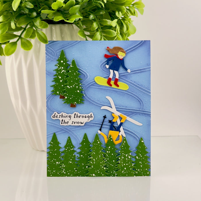 Ski-son's Greetings Sentiments BetterPress Plate & Die Set by Simon Hurley