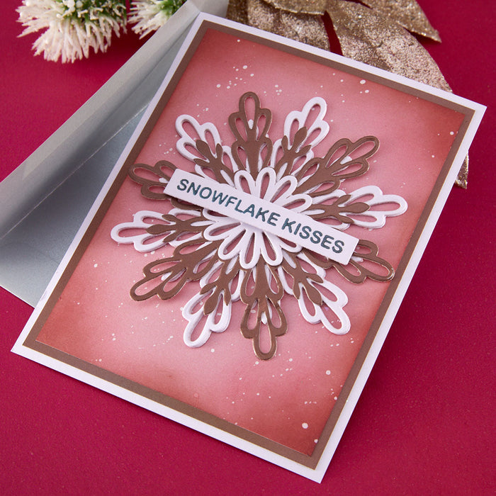 Snowflake Kisses Sentiments Press + Foil Plate & Die Set by Lisa Horton