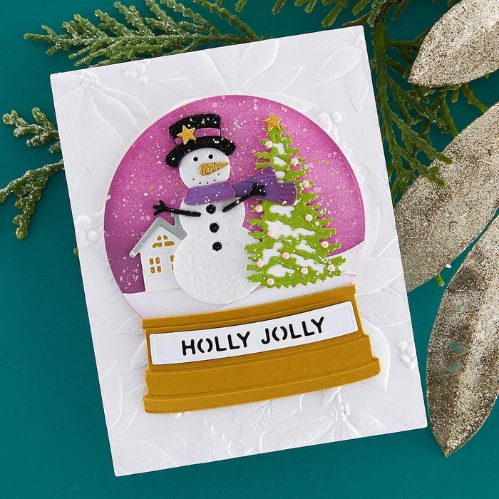 Snowman Scene Etched Dies by Simon Hurley