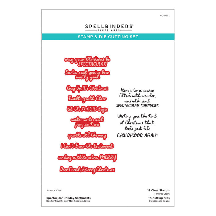 Spectacular Holiday Sentiments Stamp & Die Set