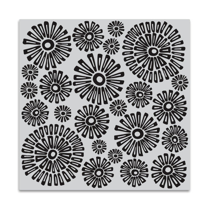 Sunburst Flowers Bold Prints Cling Stamp