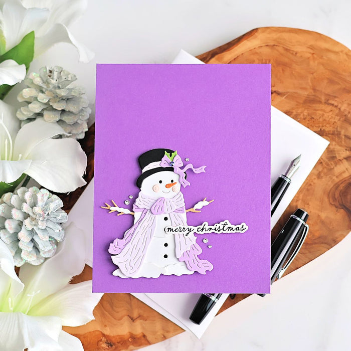 Sweet Snowman Etched Dies by Frank Garcia