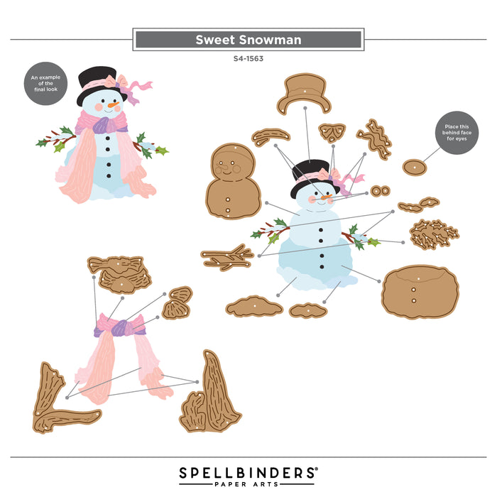 Sweet Snowman Etched Dies by Frank Garcia