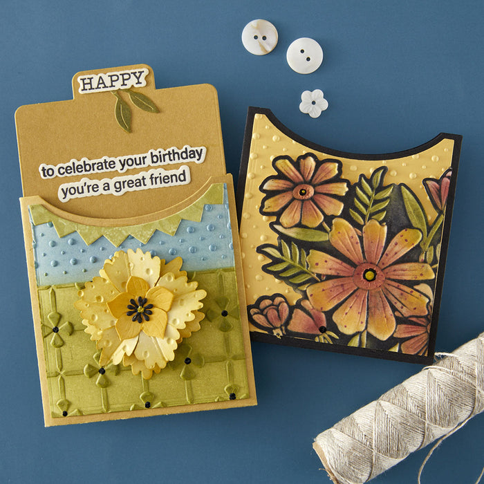 Tabbed In & Out Sentiments Clear Stamp & Die Set by Wendy Vecchi