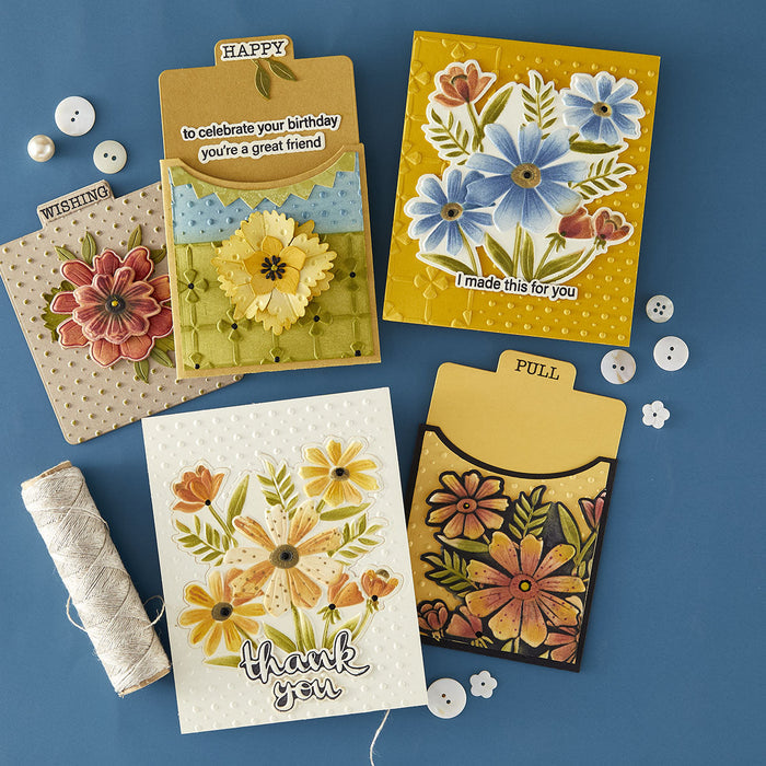 Tabbed In & Out Sentiments Clear Stamp & Die Set by Wendy Vecchi