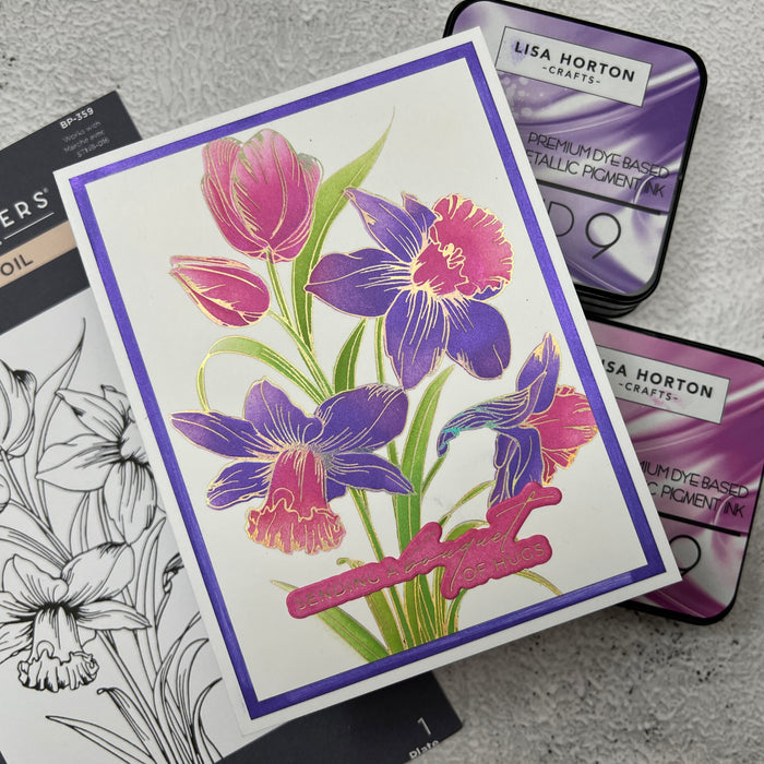 Tulips and Daffodils Press + Foil Plate and Stencil Bundle by Yana Smakula