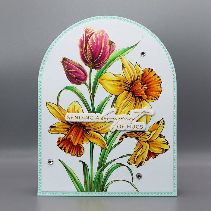 Tulips and Daffodils Press + Foil Plate and Stencil Bundle by Yana Smakula