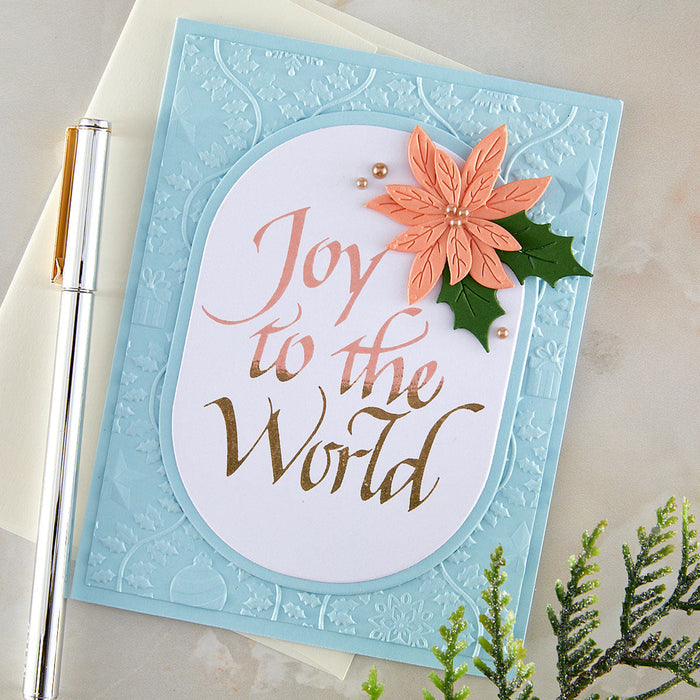 Upright Italic Holiday Sentiments Press + Foil Bundle by Paul Antonio