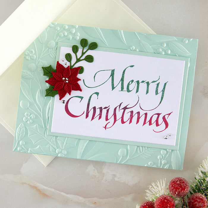 Upright Italic Holiday Sentiments Press + Foil Bundle by Paul Antonio