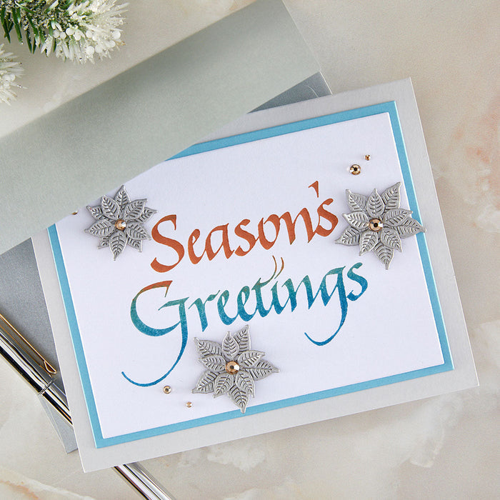 Upright Italic Holiday Sentiments Press + Foil Bundle by Paul Antonio