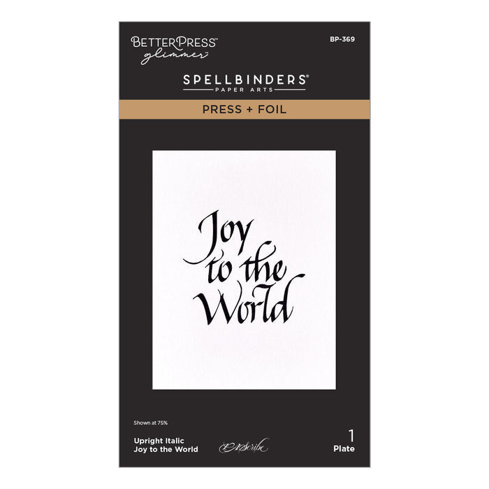 Upright Italic Joy to the World Press + Foil Plate by Paul Antonio