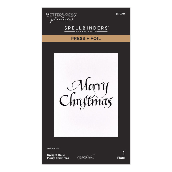 Upright Italic Merry Christmas Press + Foil Plate by Paul Antonio