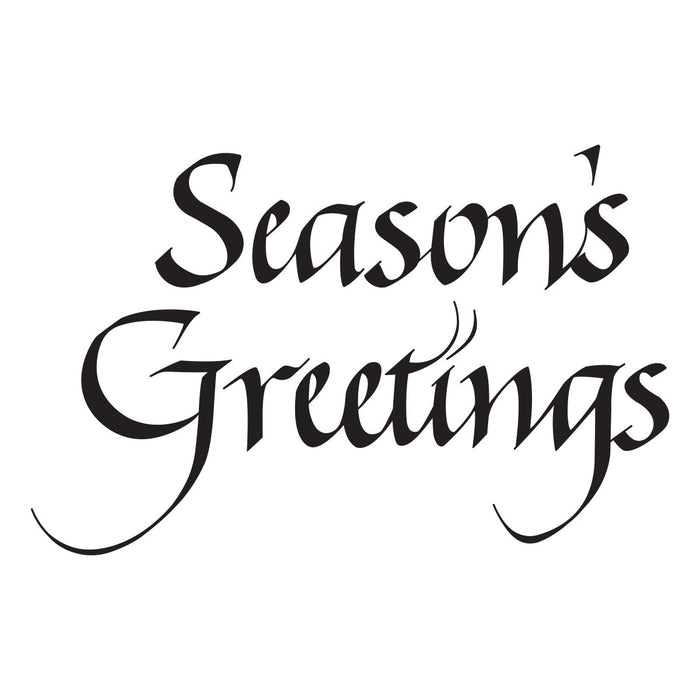 Upright Italic Season's Greetings Press + Foil Plate by Paul Antonio