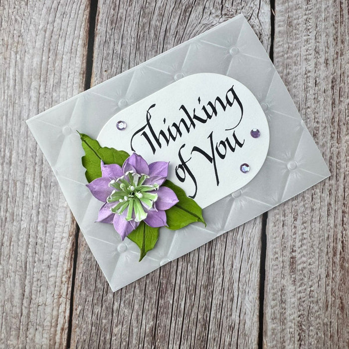 Upright Italic Thinking of You Press + Foil Plate by Paul Antonio