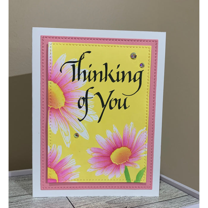 Upright Italic Thinking of You Press + Foil Plate by Paul Antonio