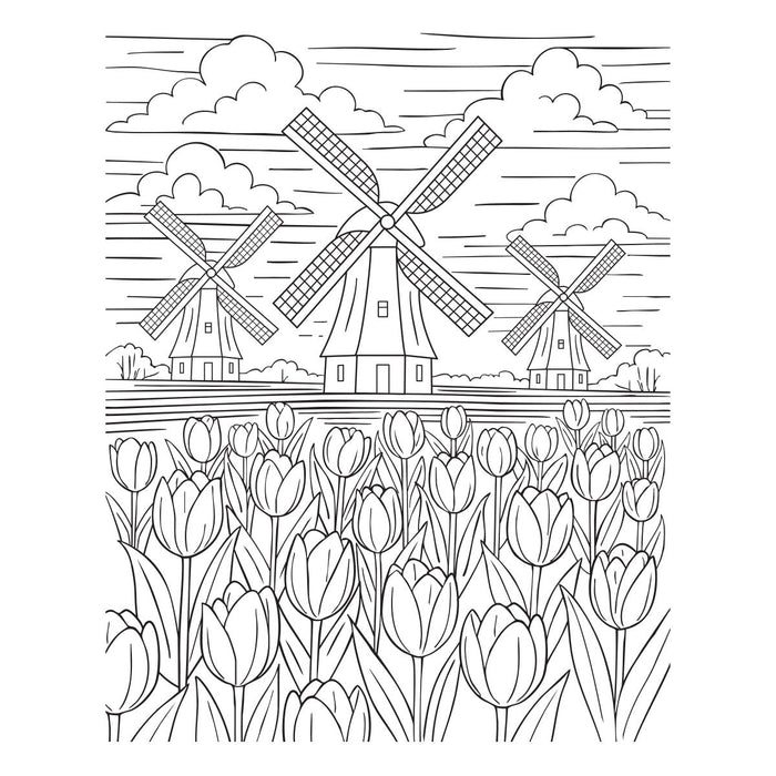 Windmills and Tulips Press + Foil Plate by Yana Smakula