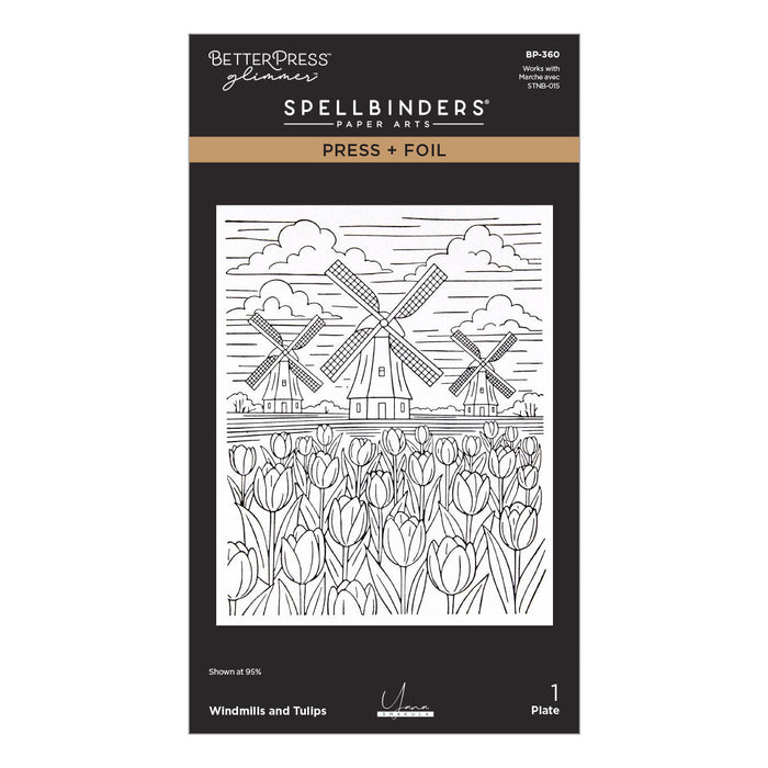 Windmills and Tulips Press + Foil Plate by Yana Smakula