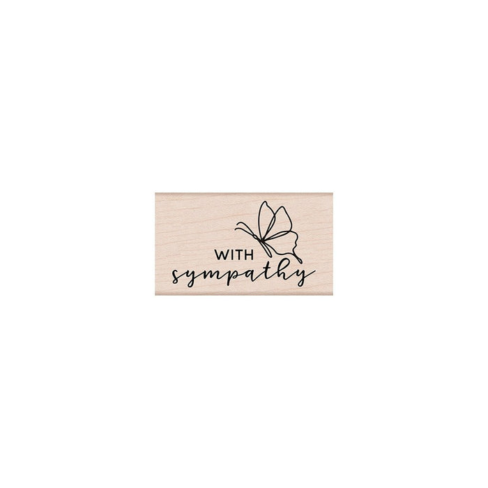 With Sympathy Butterfly Woodblock Stamp