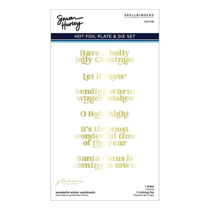 Wonderful Winter Sentiments Glimmer Hot Foil Plate & Die Set by Simon Hurley