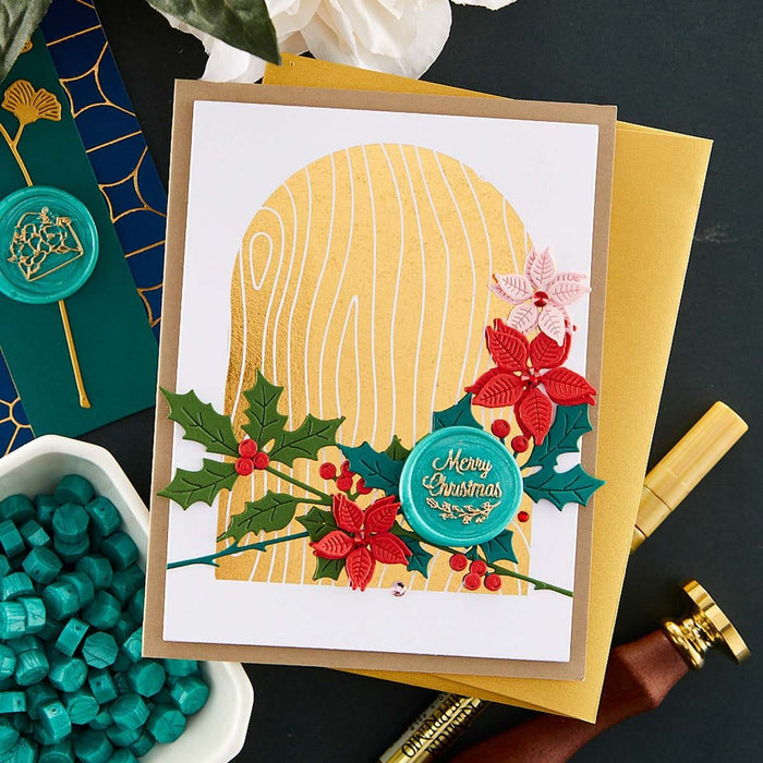 Woodgrain Background Glimmer Hot Foil Plate from Sealed for the Holidays Collection