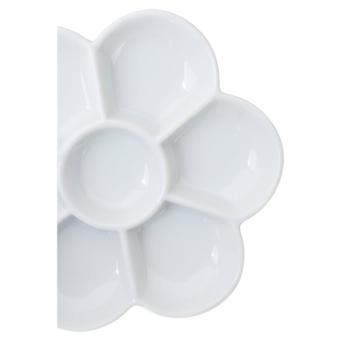Yasutomo 7 Section Flower Porcelain Dish partial