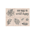 You Make My World Happy Woodblock Stamp Set