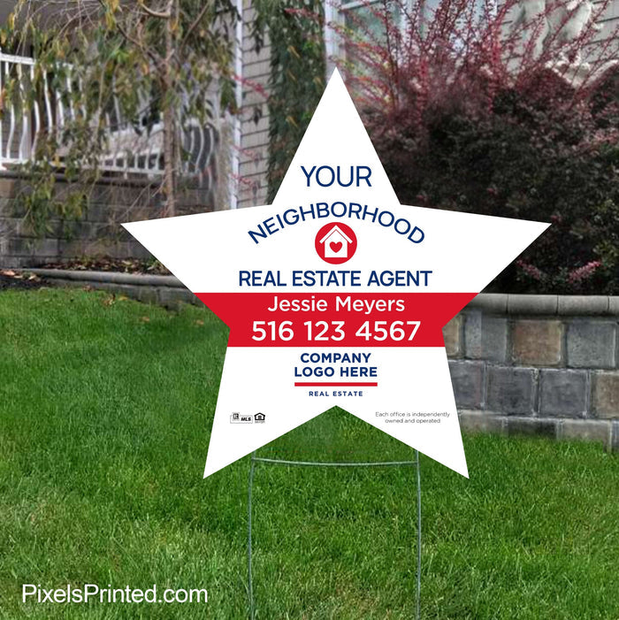 your neighborhood agent star shaped yard sign yard signs PixelsPrinted